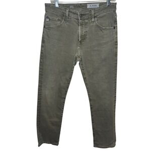 AG Adriano Goldschmied Everett Slim Straight Jean Gray Green Mens 30x33 Tailored